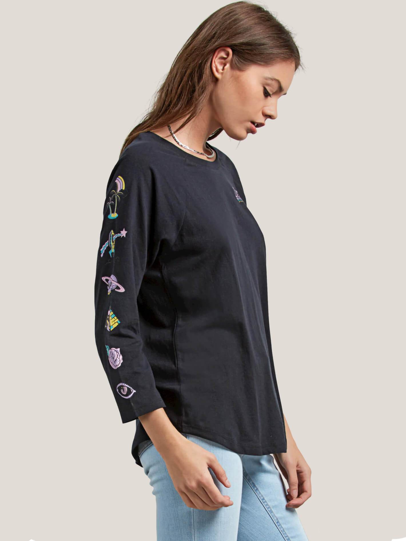 Pop Rocket Raglan-T-Shirt - Schwarz