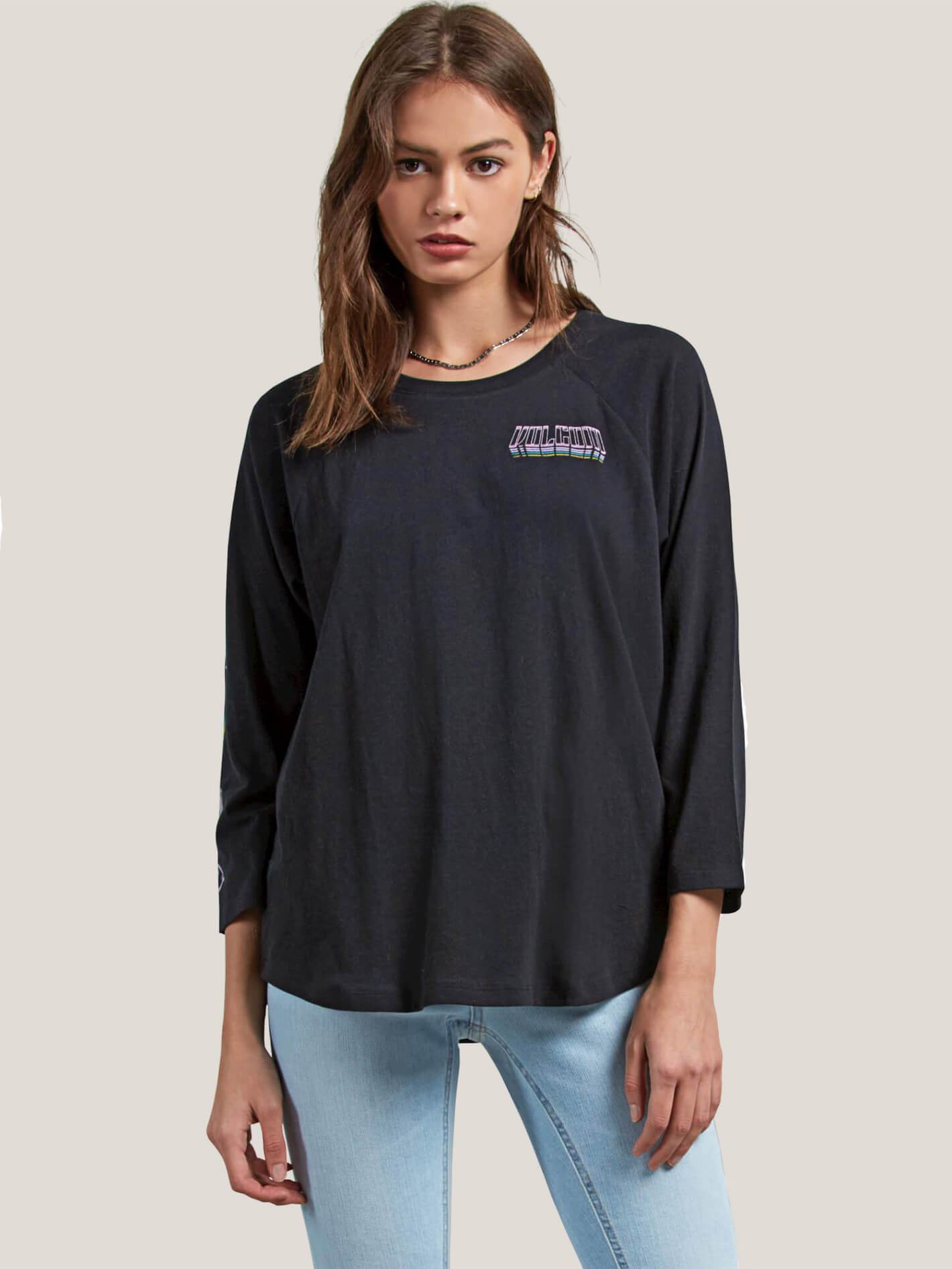 Pop Rocket Raglan-T-Shirt - Schwarz