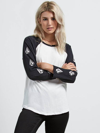 T-shirt Pop Rocket Raglan - White