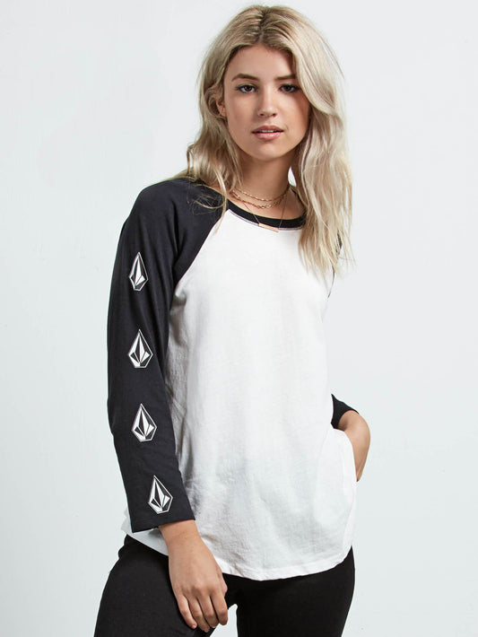 T-shirt Pop Rocket Raglan - White
