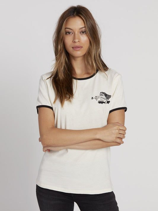 T-shirt Keep Goin Ringer - Star White