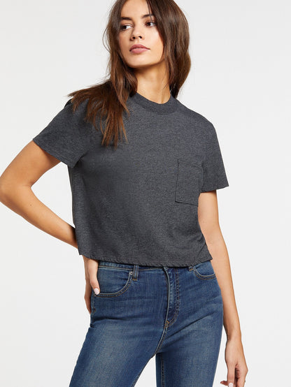 T-shirt Pocket Stone - HEATHER BLACK