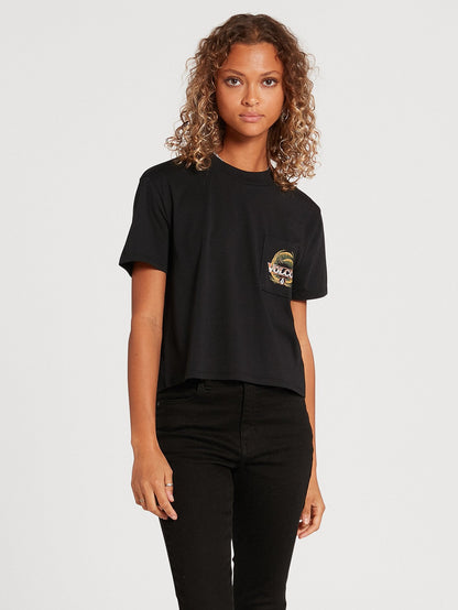 T-Shirt mit Taschenzifferblatt - Schwarz