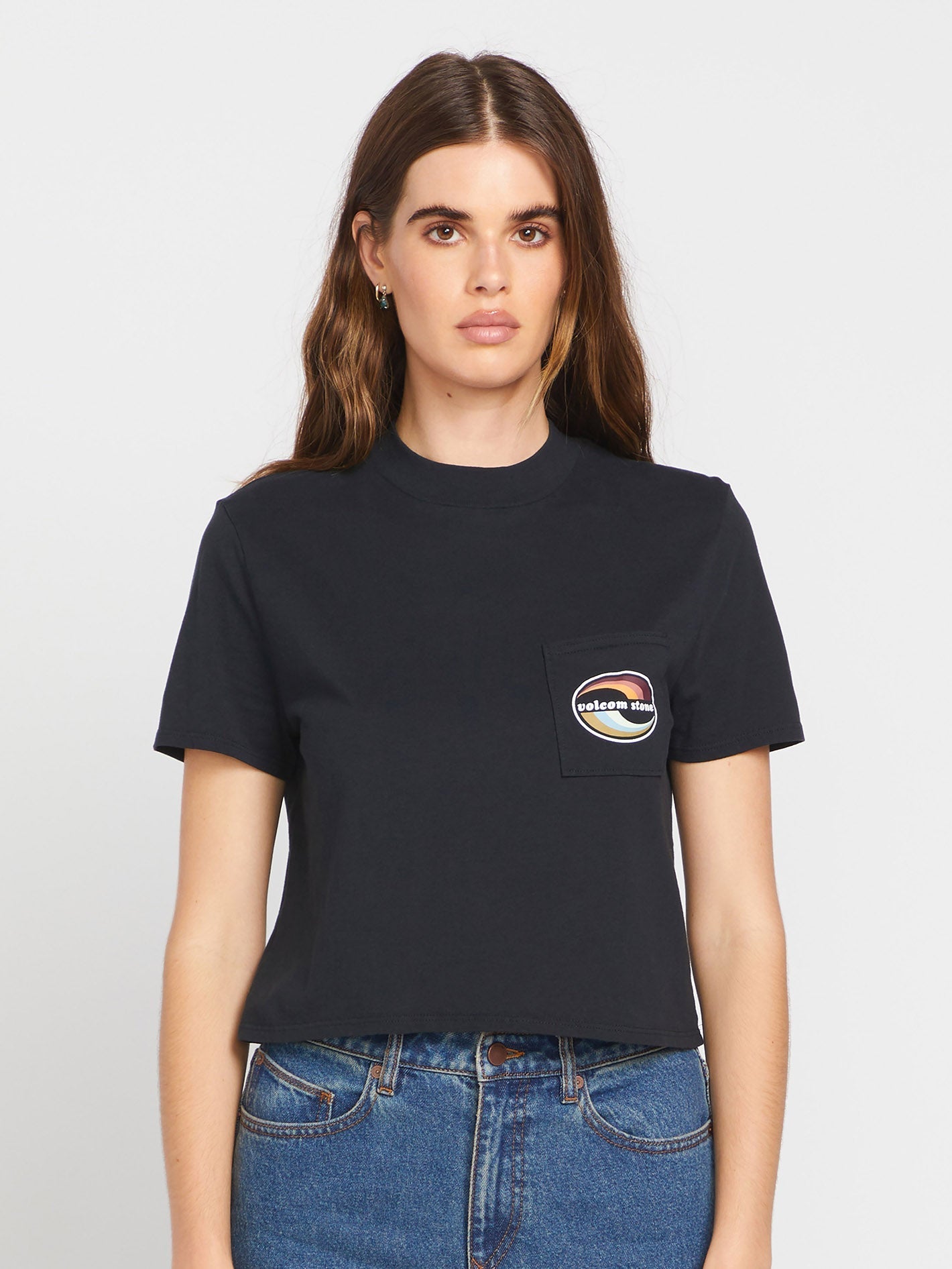 T-Shirt mit Taschenzifferblatt - SCHWARZ