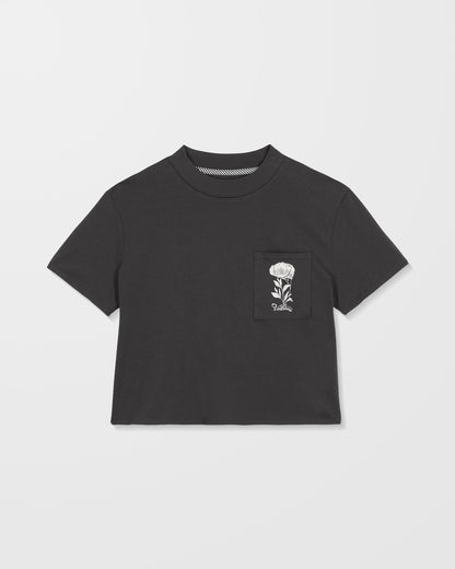 T-Shirt mit Taschenzifferblatt - Vintage Schwarz