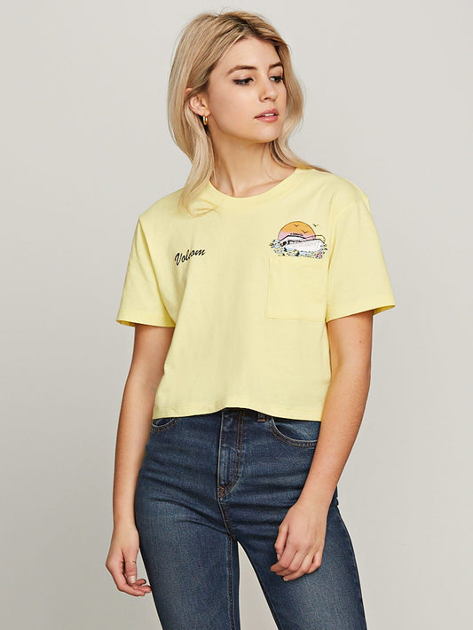 T-shirt Pocket Dial Tee - Faded Yellow
