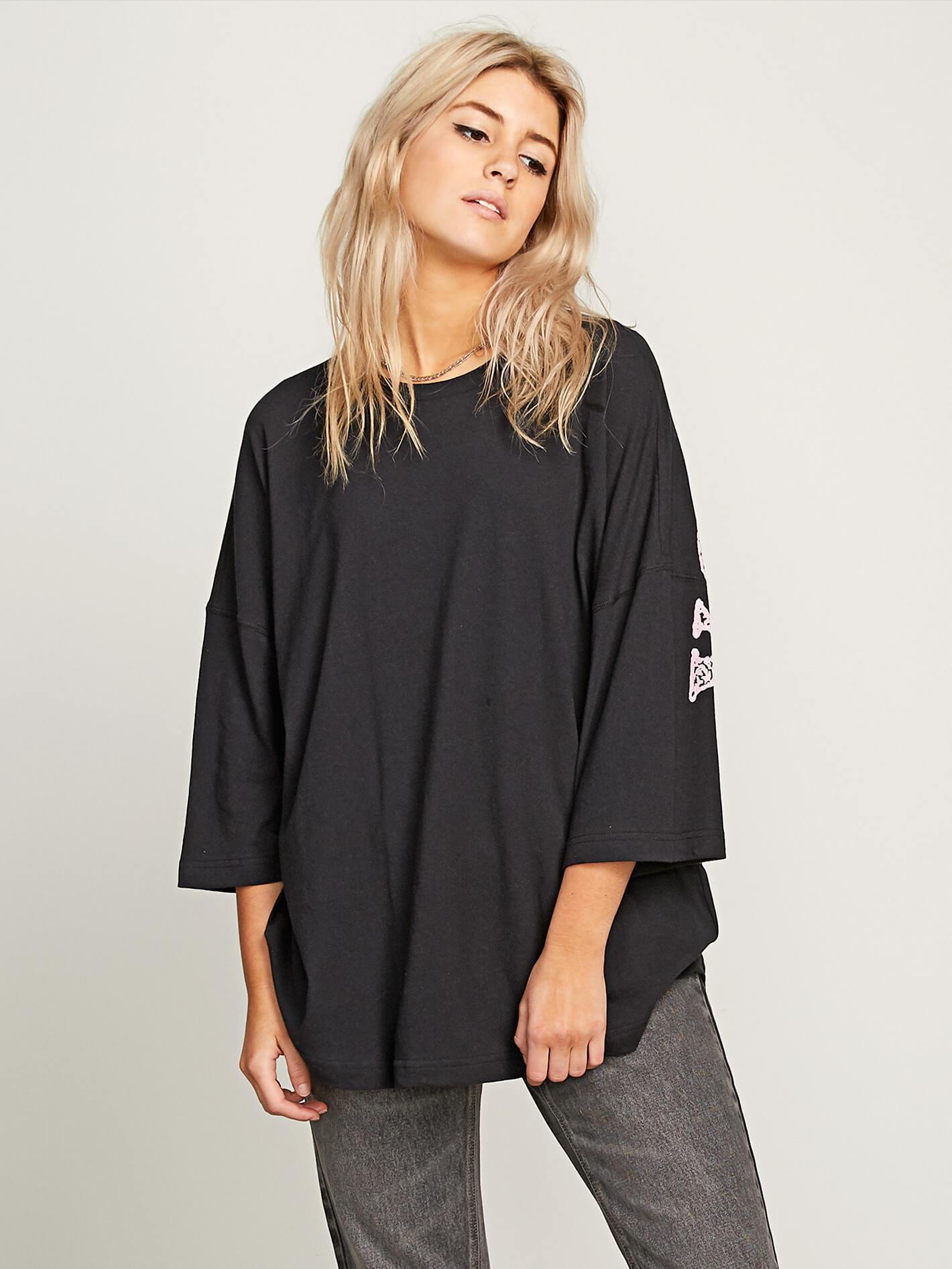 Back at it Langarm-T-Shirt – Schwarz