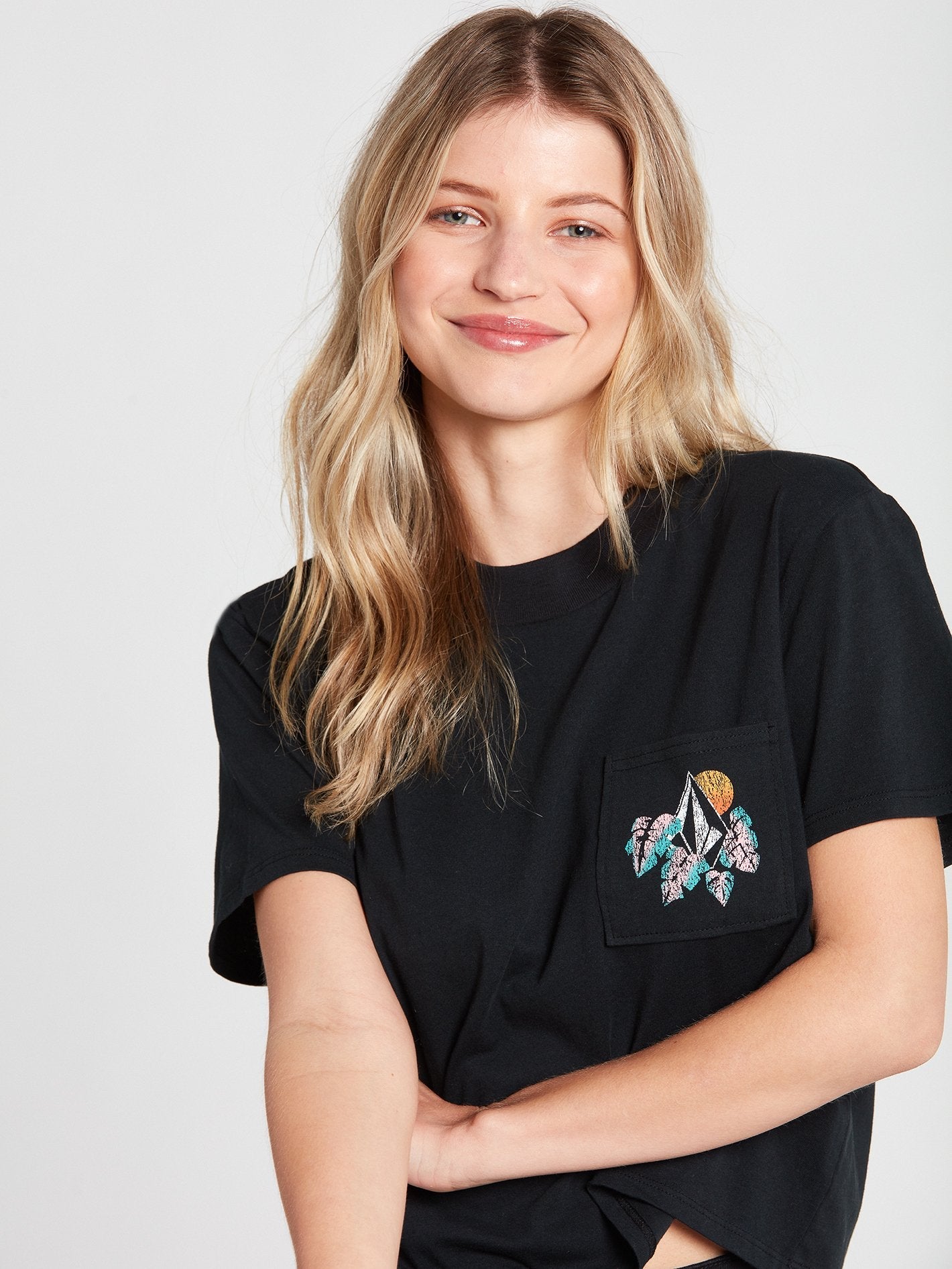 T-Shirt mit Taschenzifferblatt - SCHWARZ