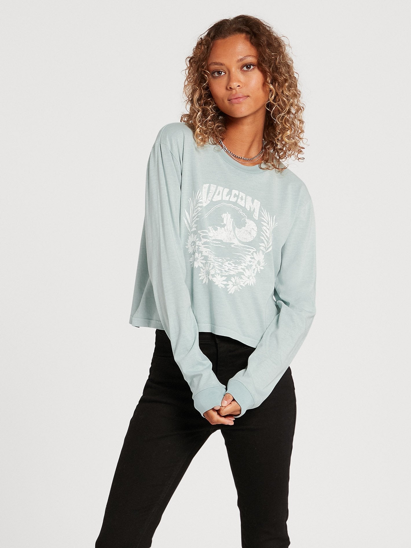 Das Volcom Stones T-Shirt - BLUE FOG