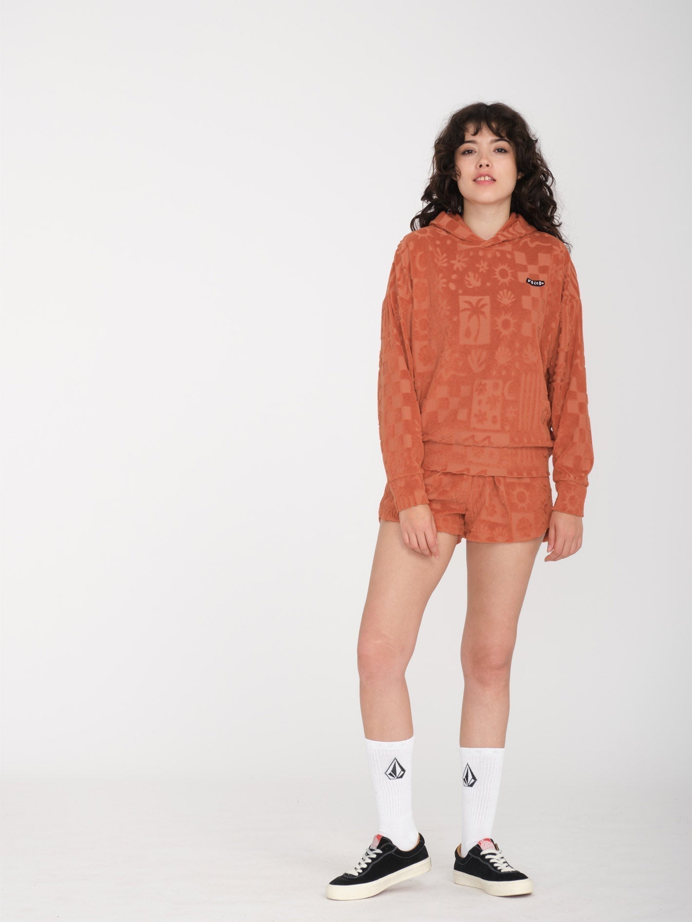 Terry Cloth Sunny Wild Hoodie - ROSEWOOD