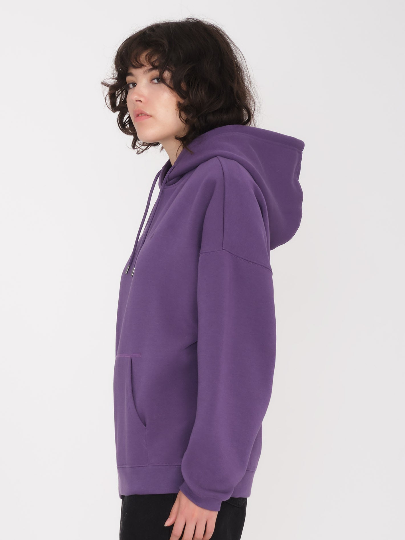 Stone Heart Up Hoodie - DUNKELLILA