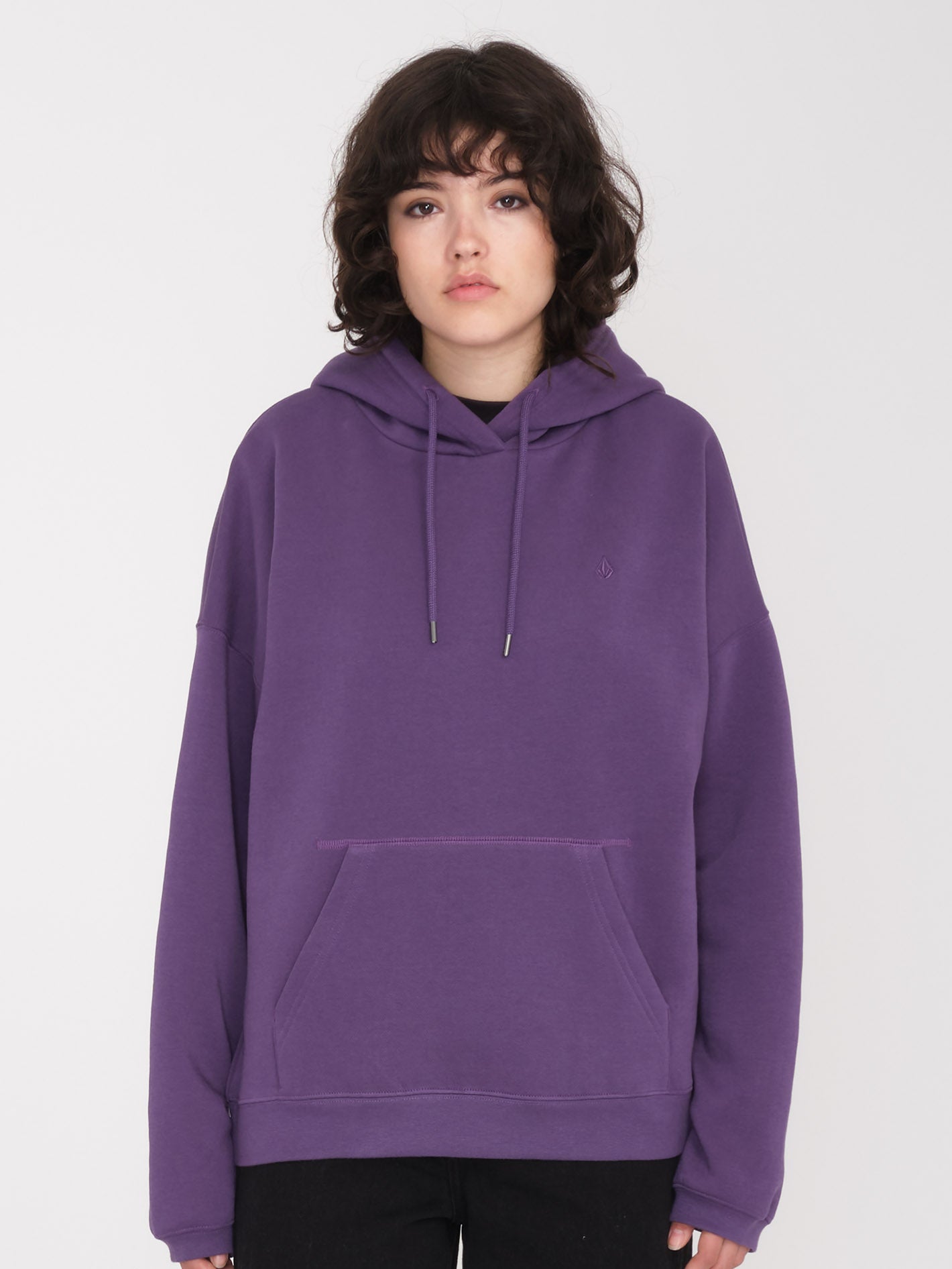 Stone Heart Up Hoodie - DUNKELLILA