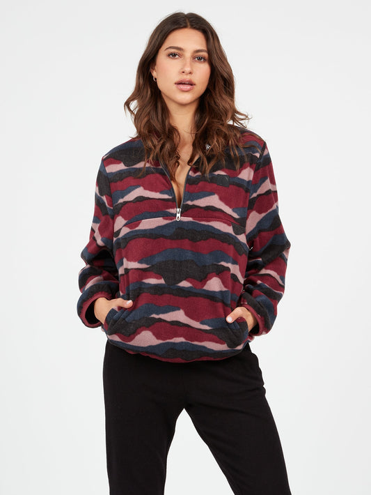 Pheelin It Sweatshirt mit Reißverschluss - Burgunderrot
