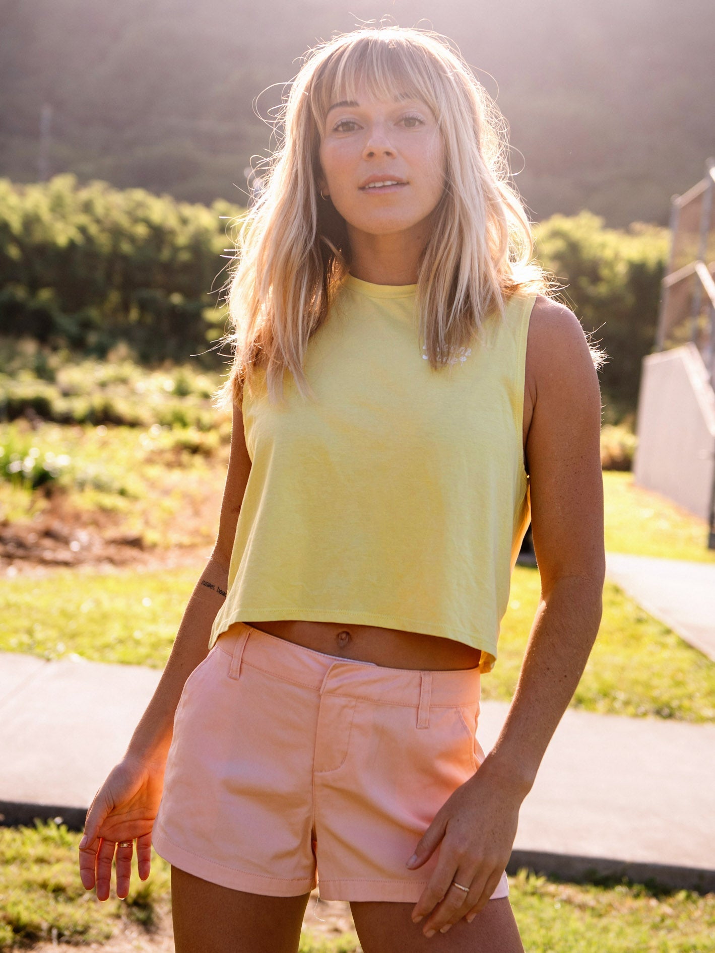 Stone Hour Kurzes Tanktop - ZITRONE