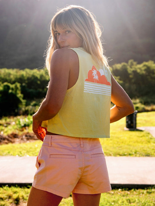 Stone Hour Kurzes Tanktop - ZITRONE