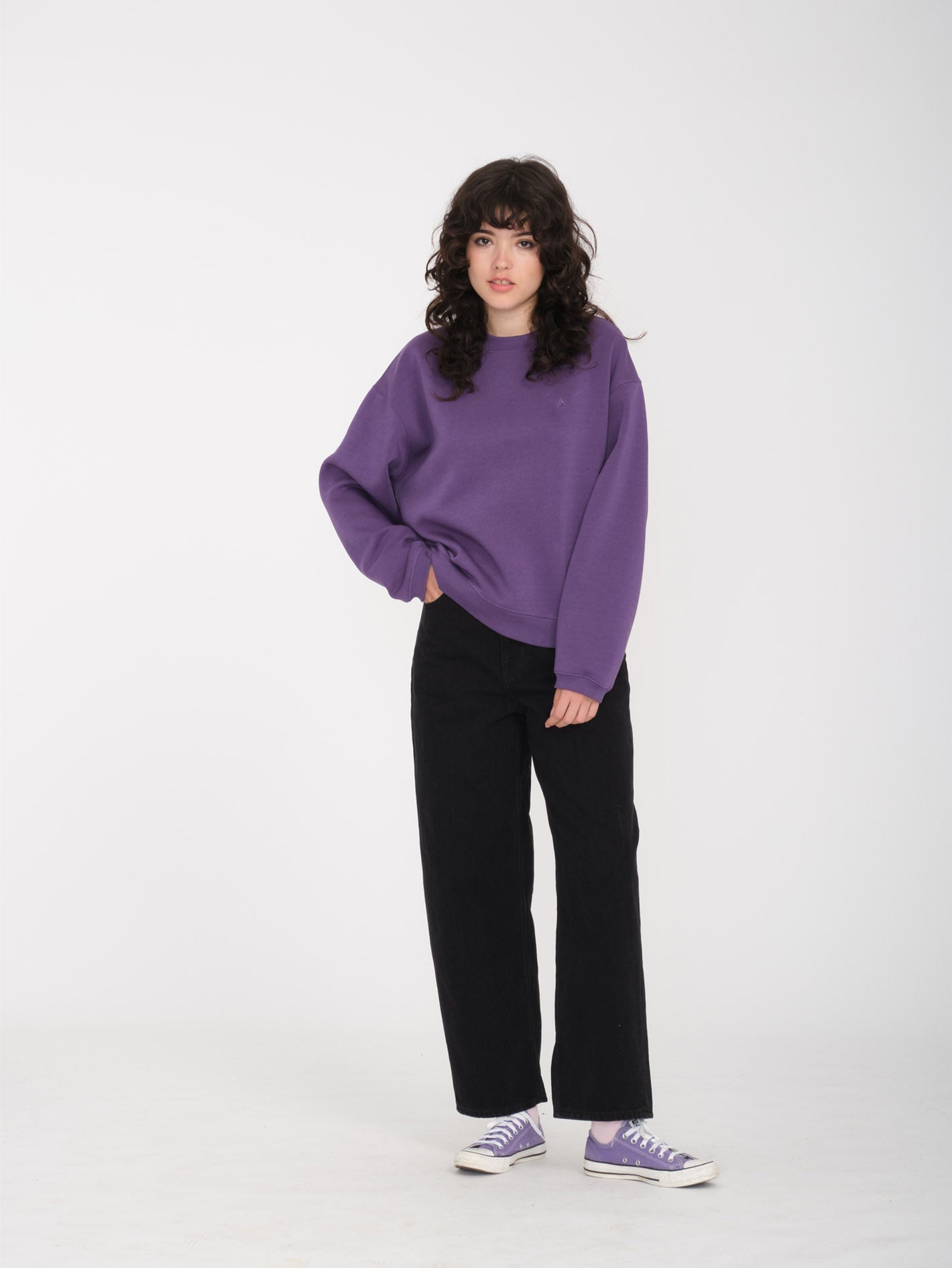 Sweatshirt Stone Heart Up - DEEP PURPLE