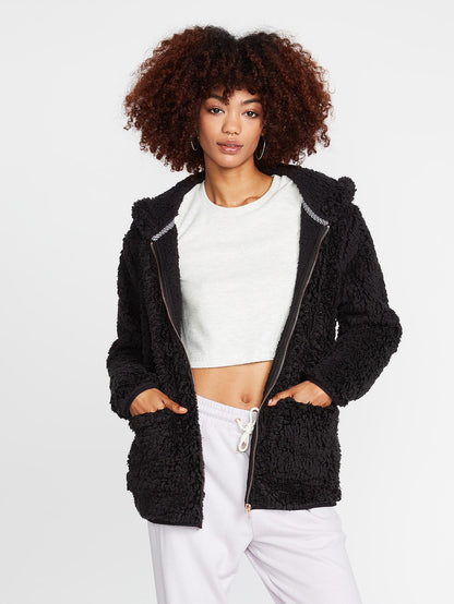 Lil Phuz Up Zip-Up Hoodie - BLACK