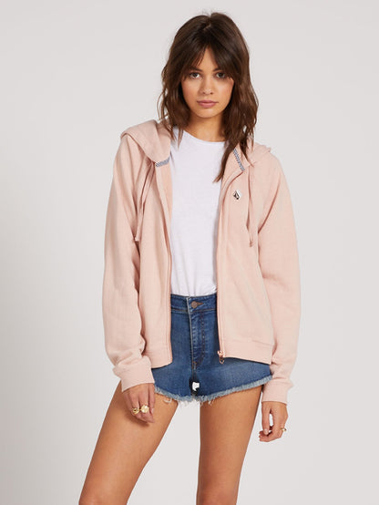 Moonstoned Zip-Up Hoodie - HAZEY PINK