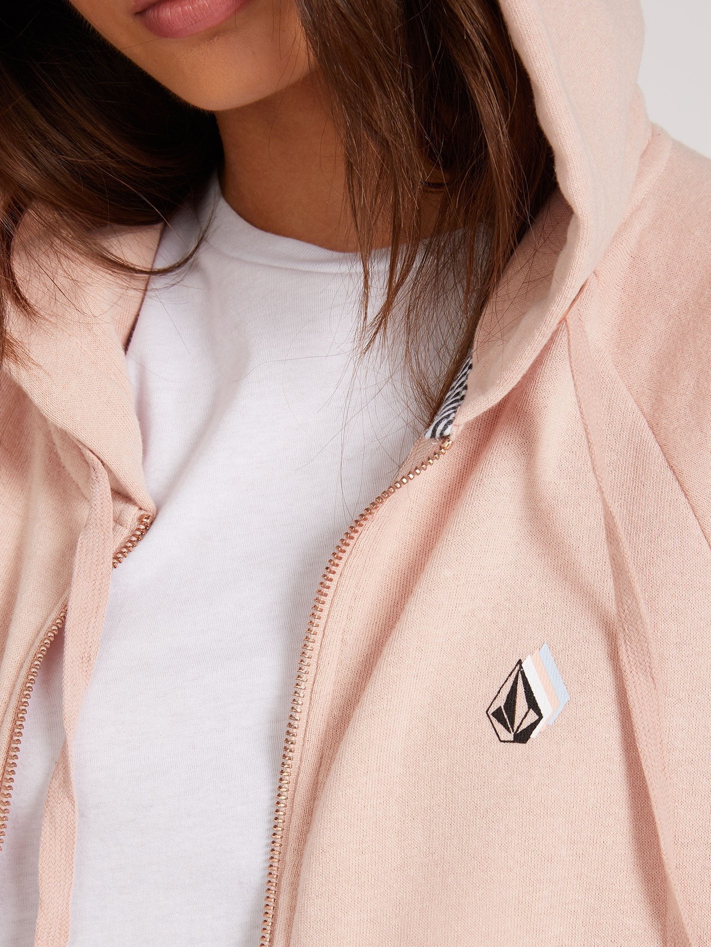 Moonstoned Zip-Up Hoodie - HAZEY PINK