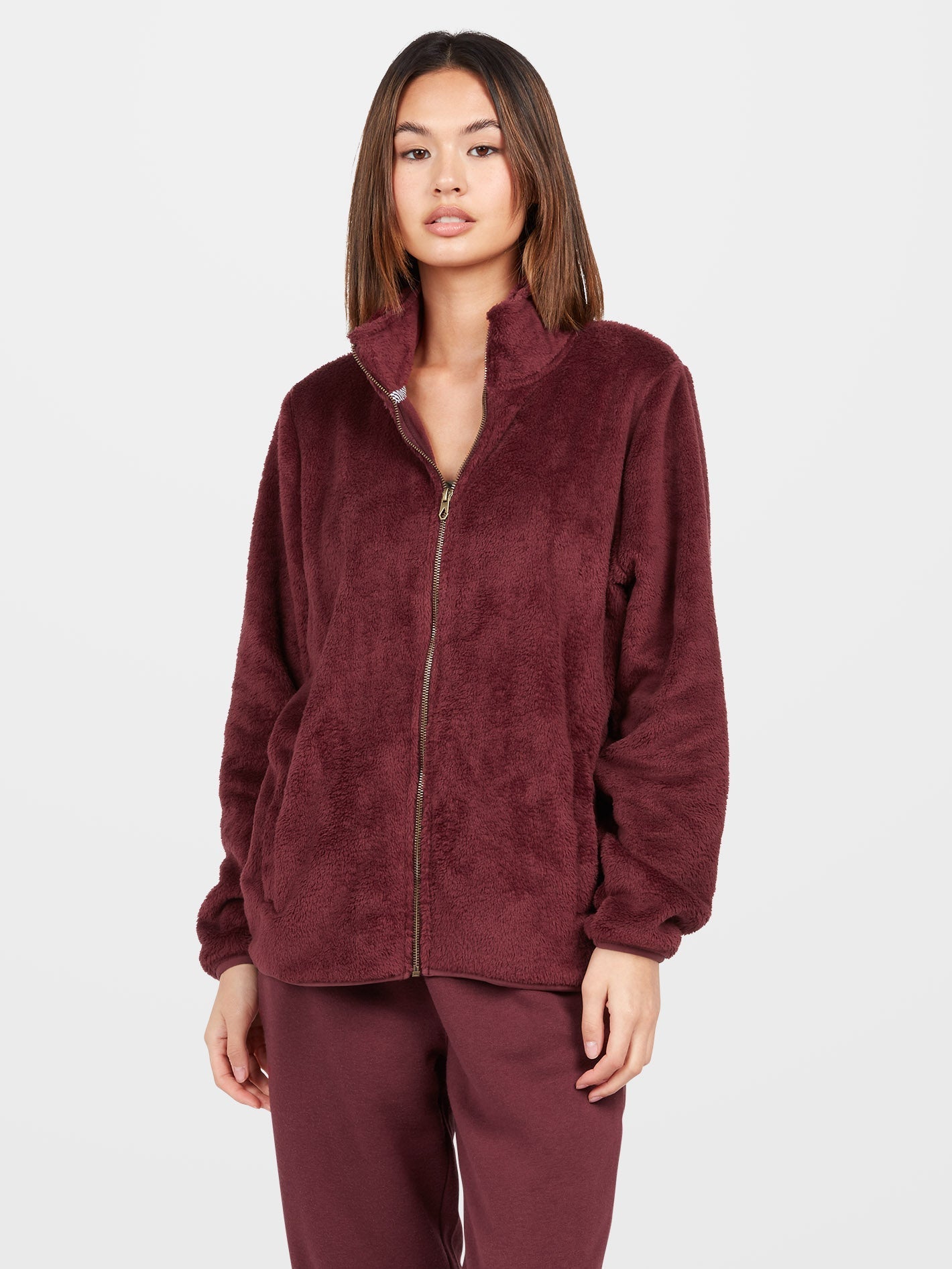 Sweat zippé Pheelin Phuzzy - BURGUNDY