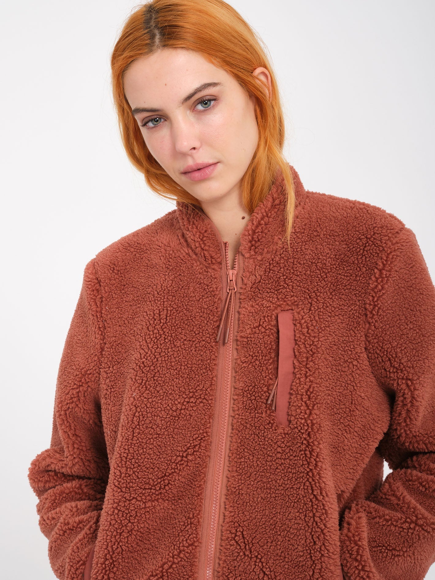 Wuzer Fuzzar Sherpa Sweatshirt - Kastanienbraun