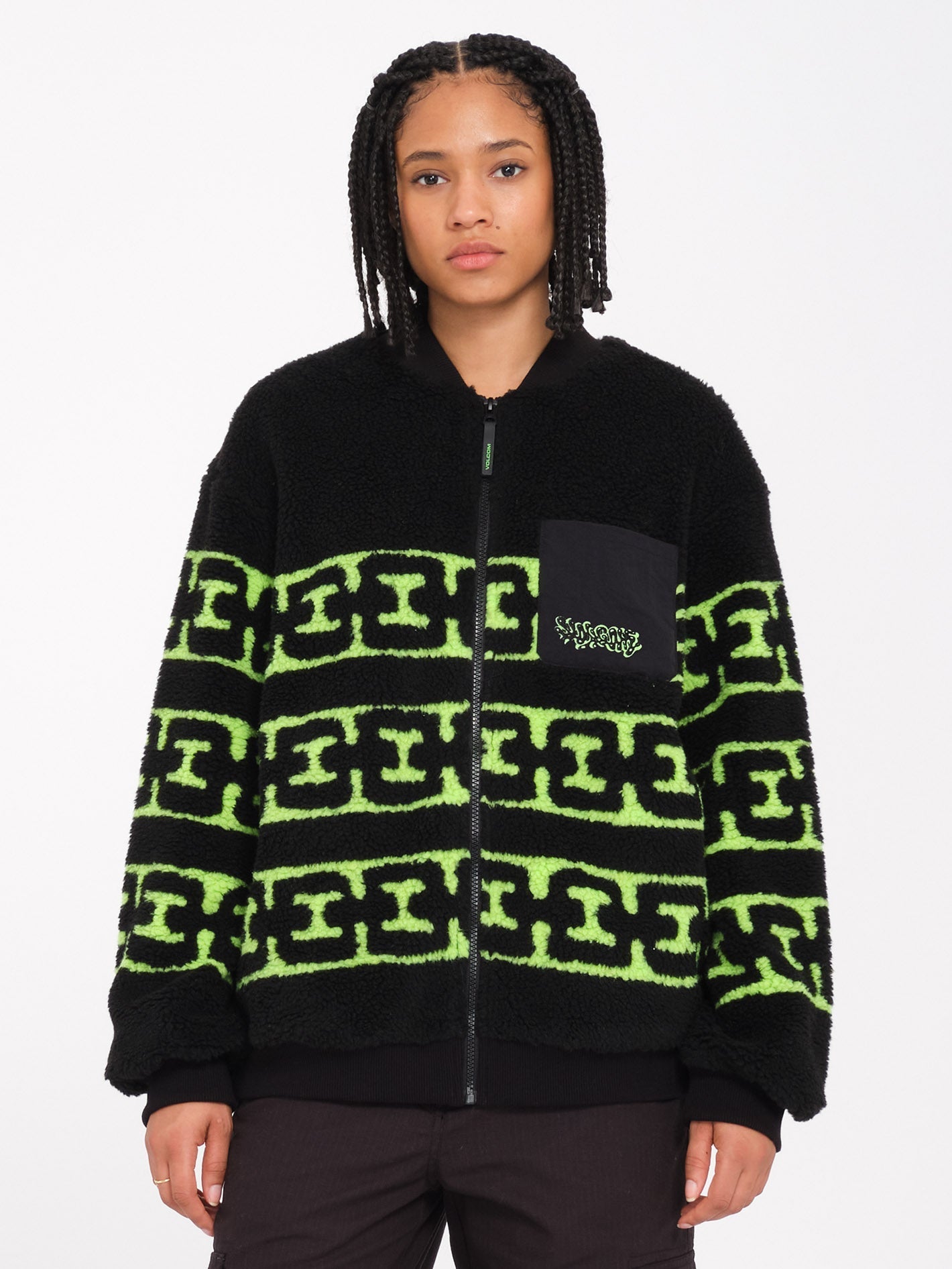 Sweat sherpa zippé Zephyr - BLACK