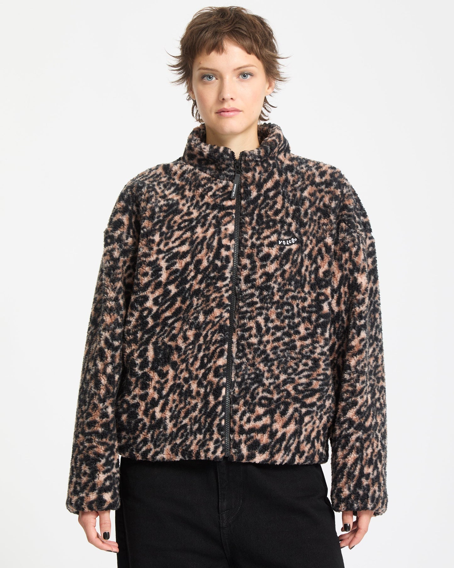 Wylding Out Zip-Up Fleece Sweatshirt - Animal Print
