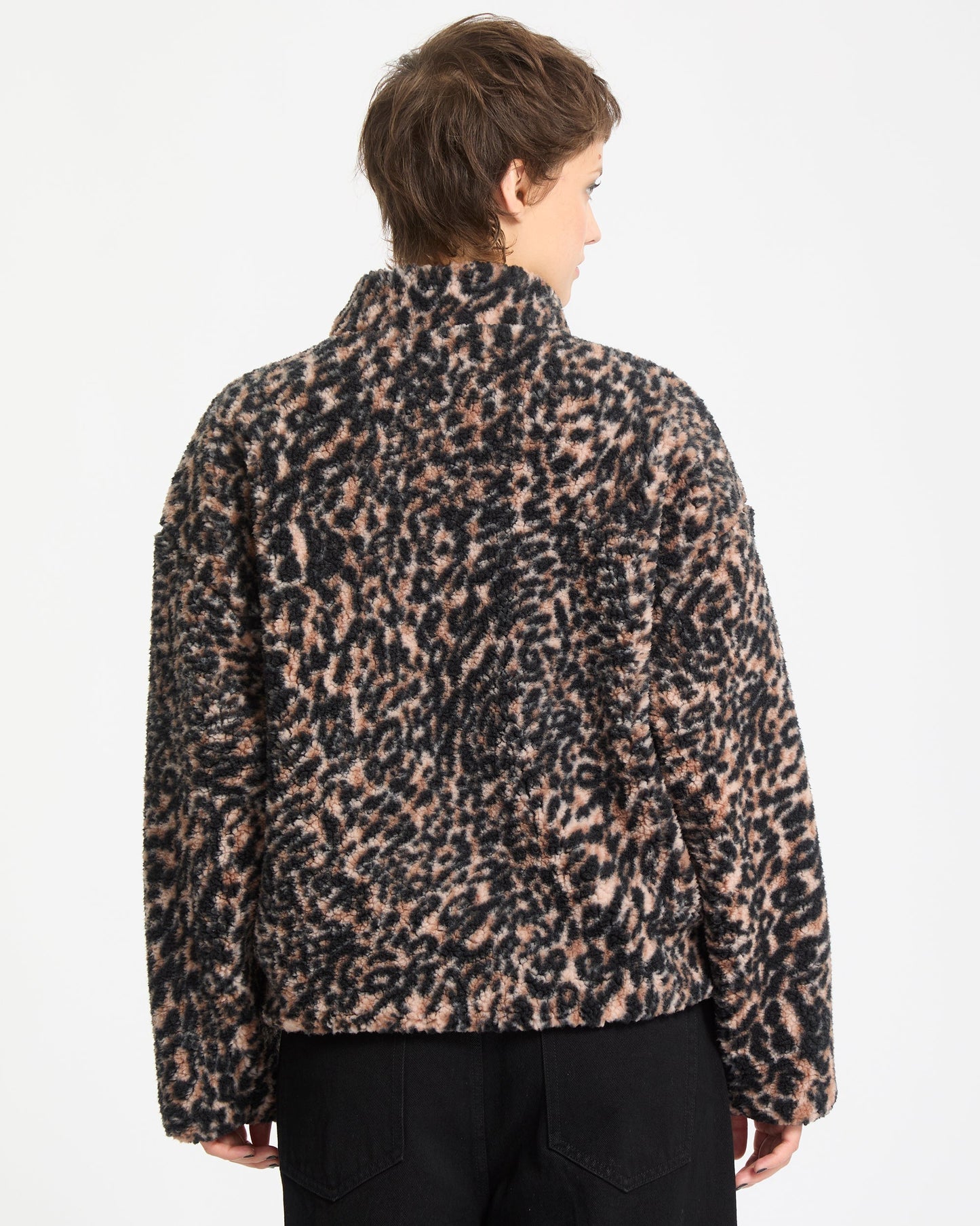 Wylding Out Zip-Up Fleece Sweatshirt - Animal Print