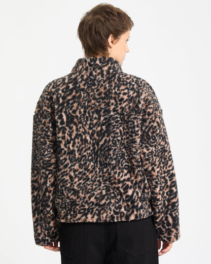 Wylding Out Zip-Up Fleece Sweatshirt - Animal Print