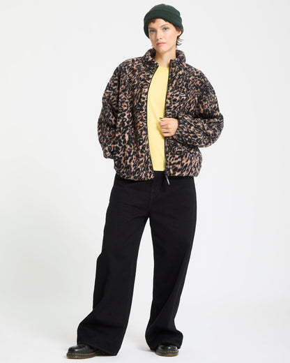 Wylding Out Zip-Up Fleece Sweatshirt - Animal Print