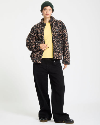 Wylding Out Zip-Up Fleece Sweatshirt - Animal Print