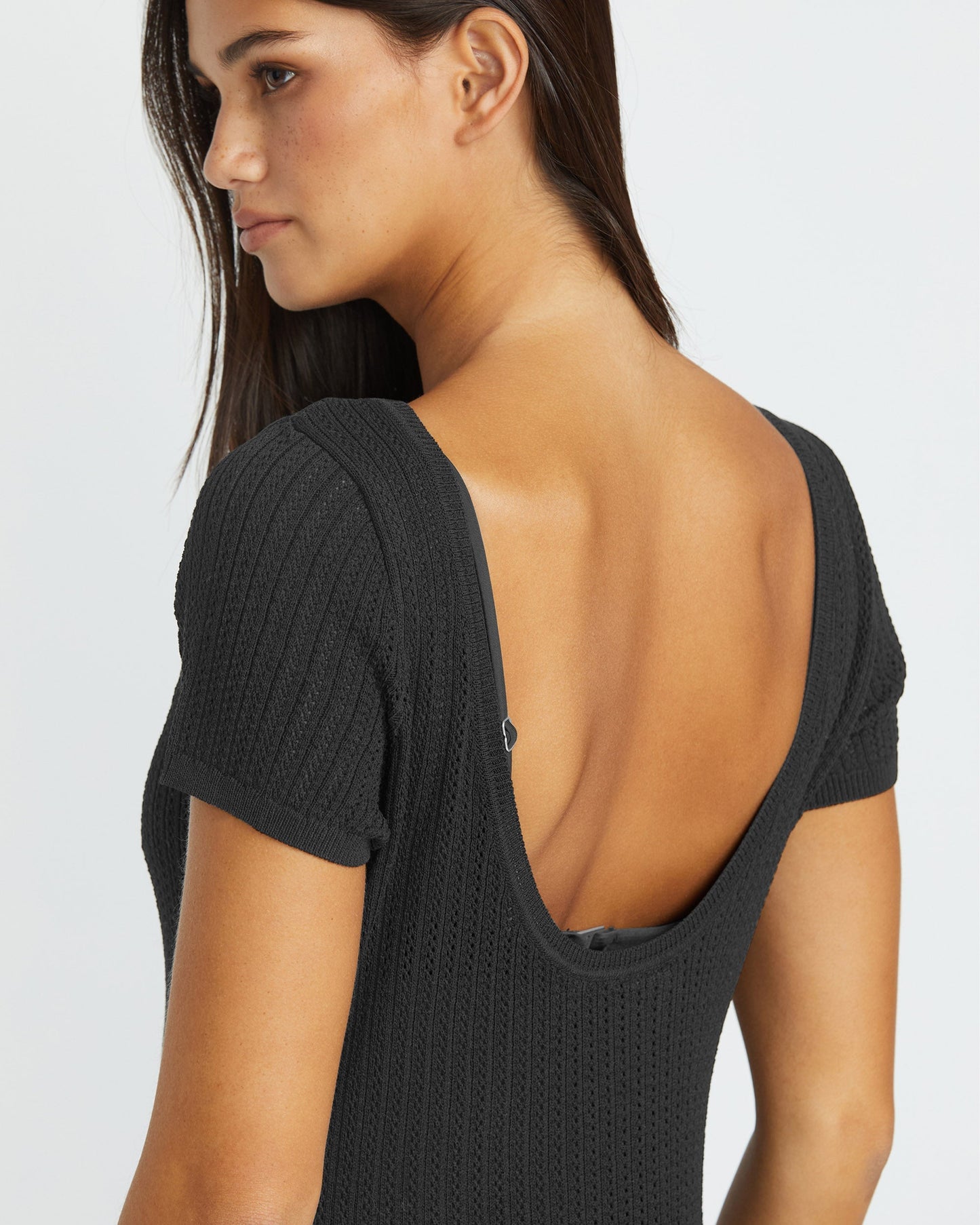 Netz-Strandkleid - SCHWARZ
