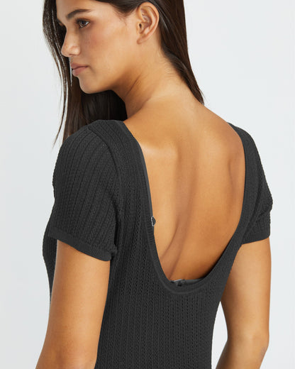 Netz-Strandkleid - SCHWARZ