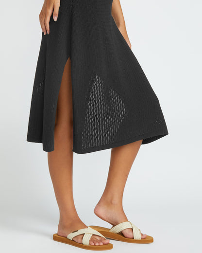 Netz-Strandkleid - SCHWARZ