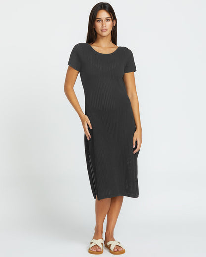 Netz-Strandkleid - SCHWARZ