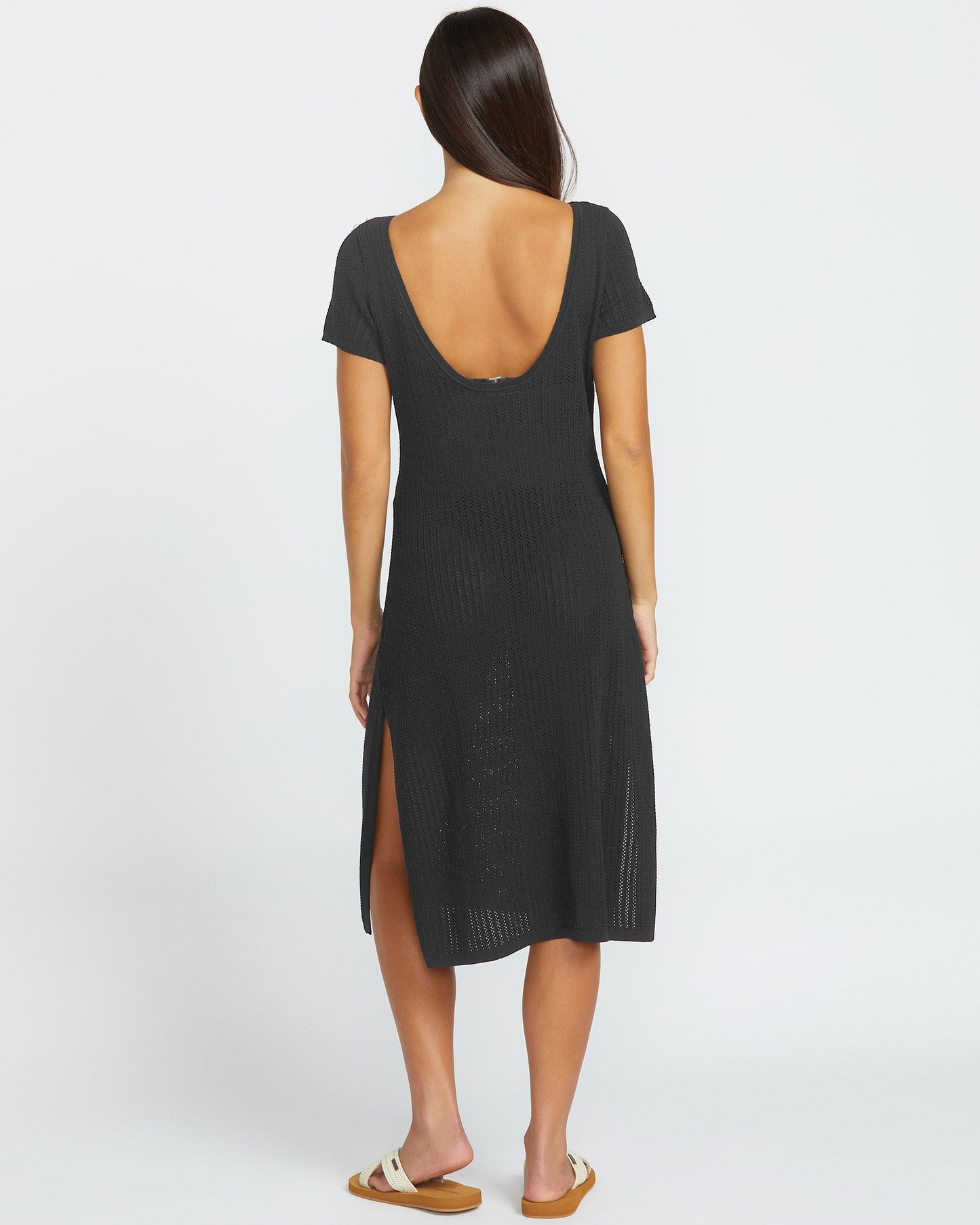 Netz-Strandkleid - SCHWARZ