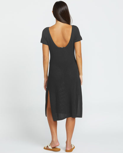 Netz-Strandkleid - SCHWARZ
