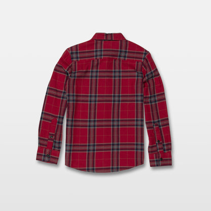 Caden Plaid Shirt - Engine Red (Kinder)