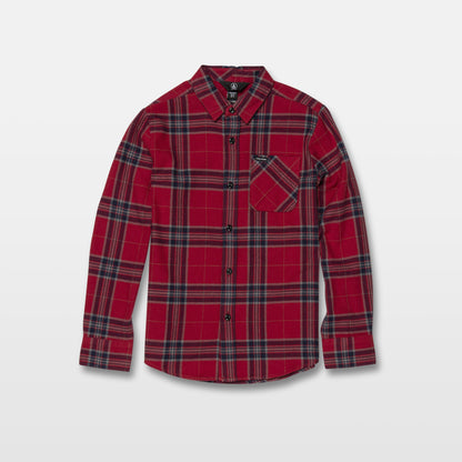 Caden Plaid Shirt - Engine Red (Kinder)