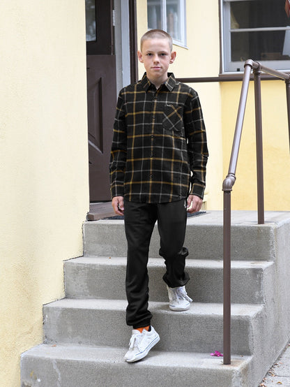 Caden Plaid Shirt - BLACK - (Children)