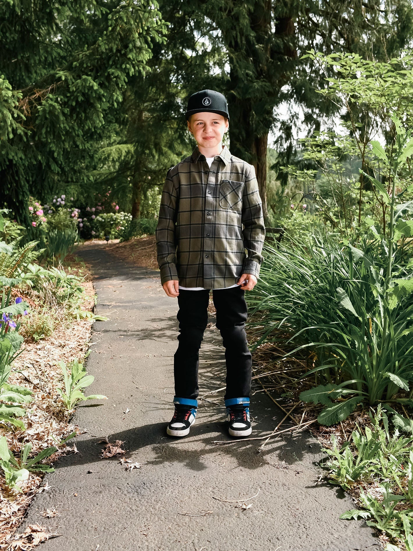 Caden Plaid Shirt - MILITARY - (Children)