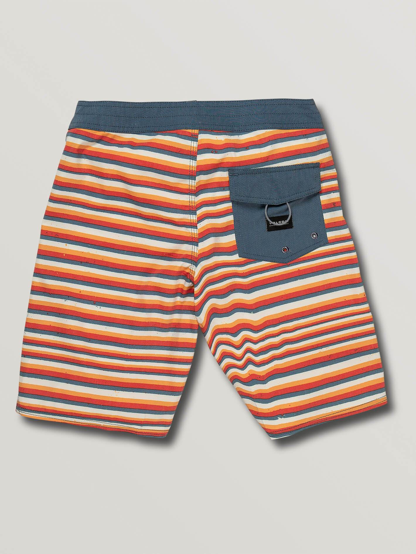 Aura Stripe Boardshorts (Kids) - Yellow Orange