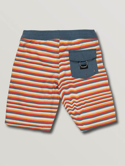 Aura Stripe Boardshorts (Kids) - Yellow Orange