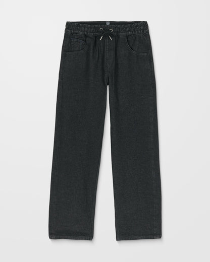 Freazy Loose Elastic Waist Pants - Black Wash - (KIDS)