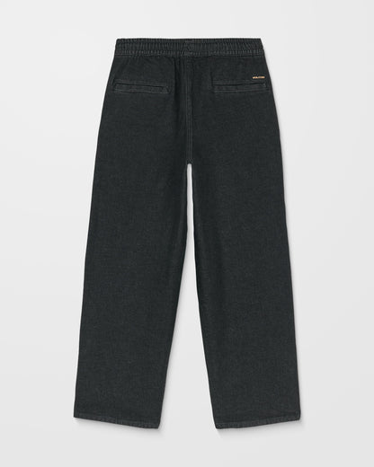 Freazy Loose Elastic Waist Pants - Black Wash - (KIDS)