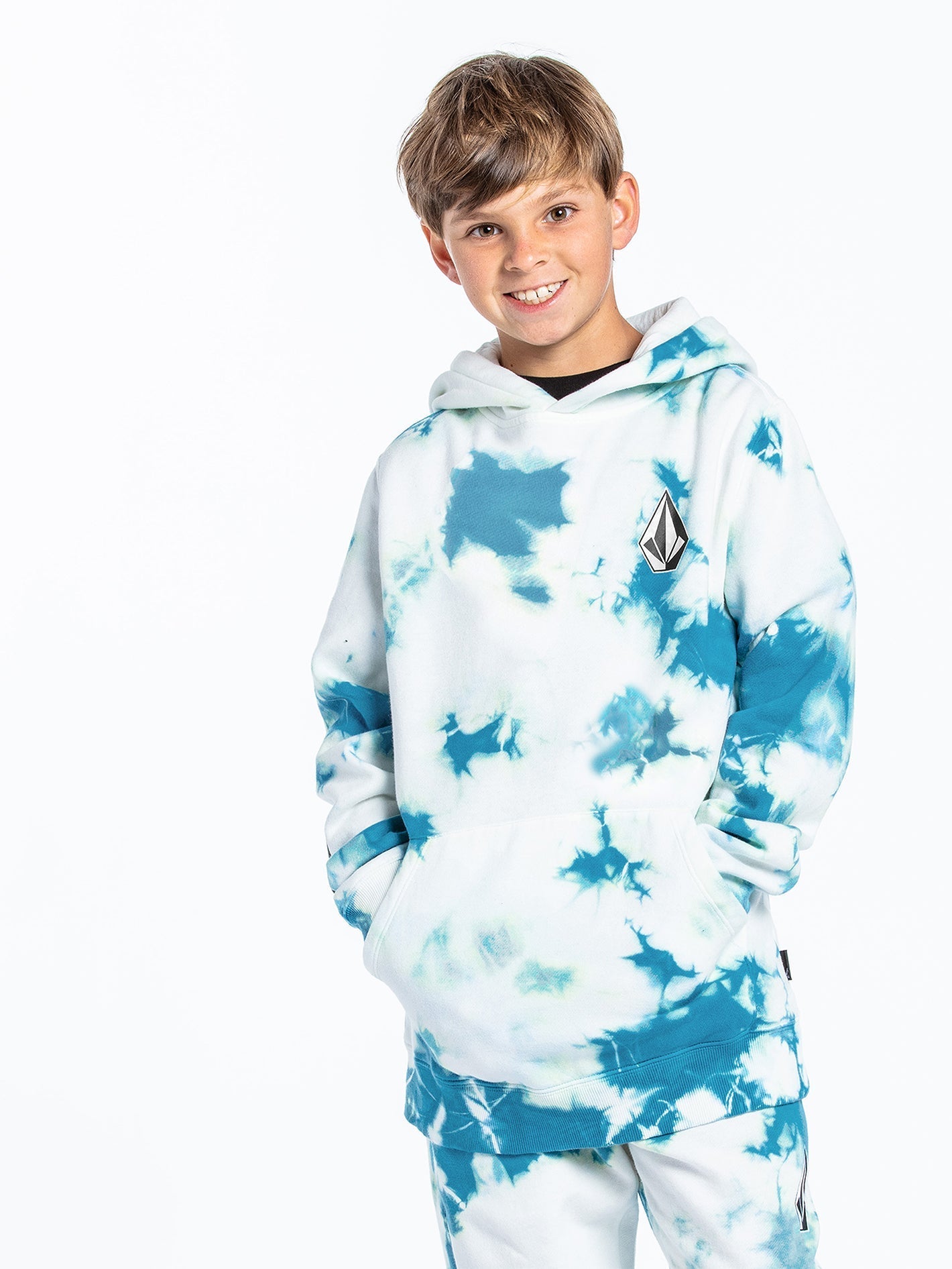 Sweat à capuche Iconic Stone - LIME TIE DYE - (Enfant)