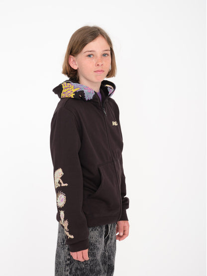 Tetsunori Kapuzenpullover mit Reißverschluss – SCHWARZ – (KINDER)