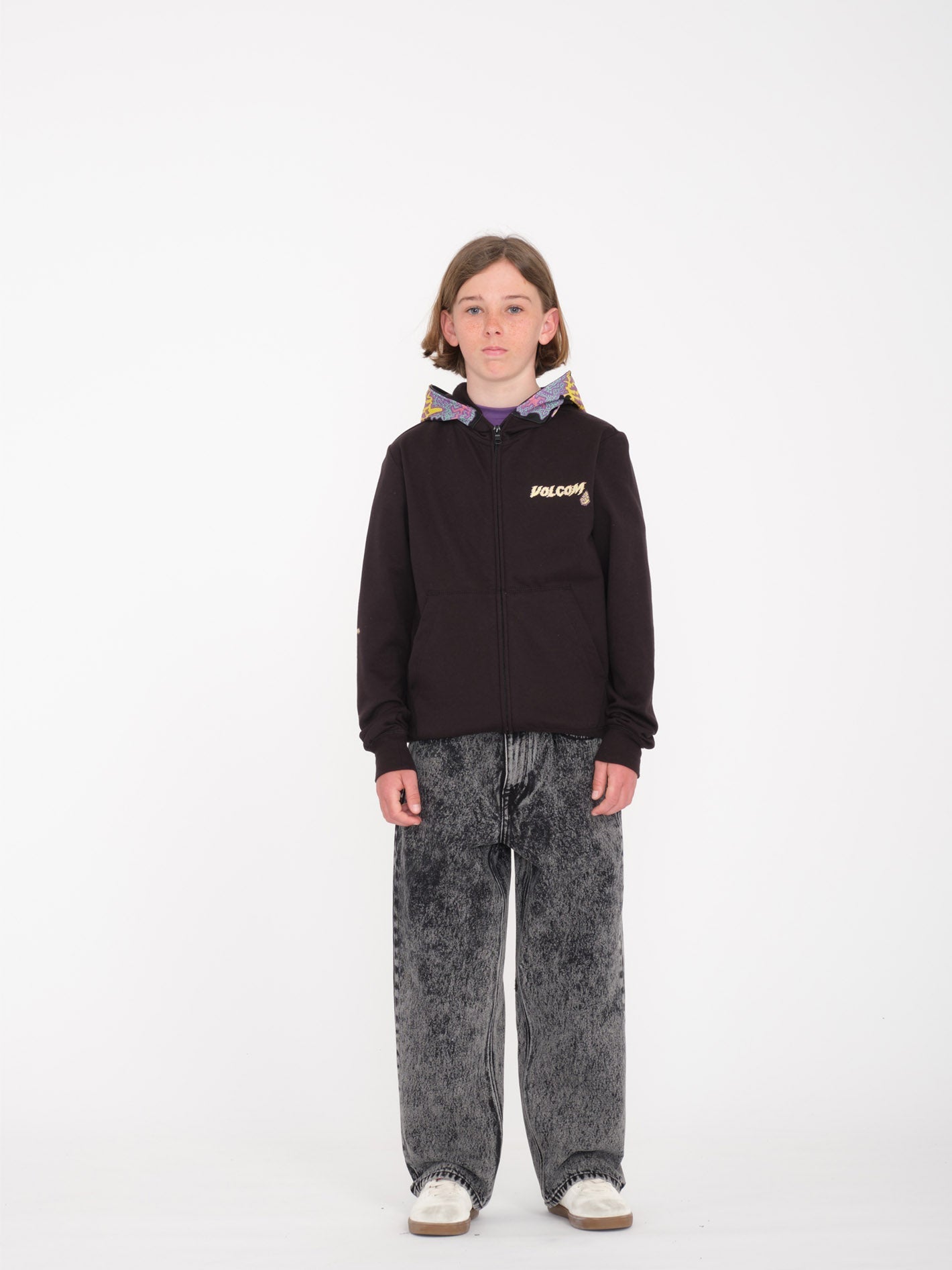Tetsunori Kapuzenpullover mit Reißverschluss – SCHWARZ – (KINDER)