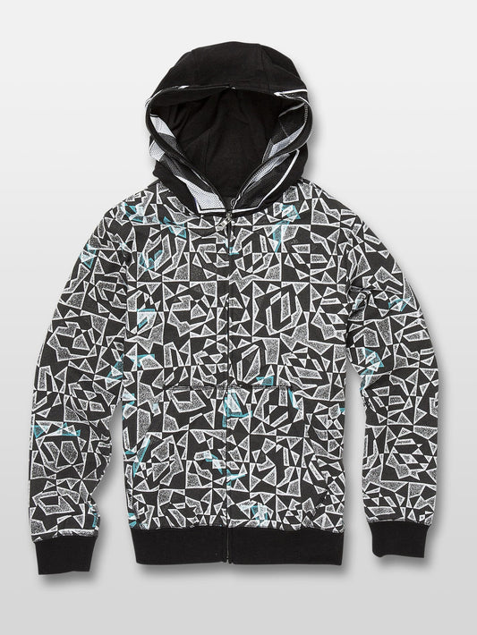 Cool Stone Full Zip Hoodie – Schwarz/Weiß (Kinder)