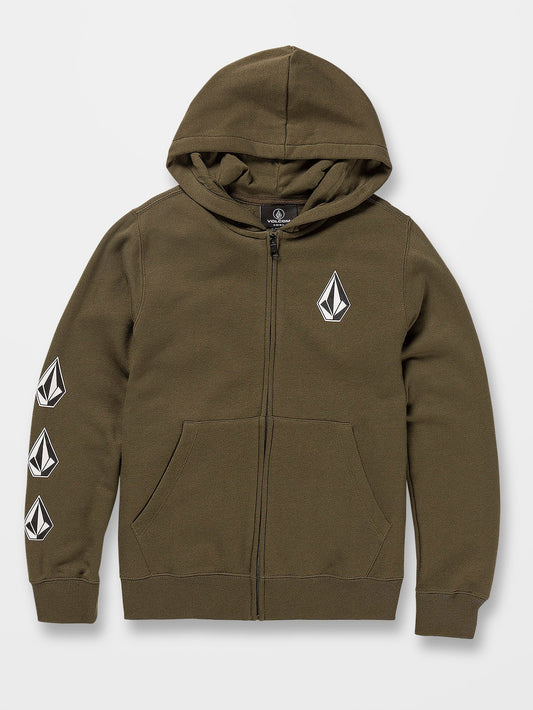 Sweat à capuche zippé Iconic Stone - MILITARY - (Enfant)